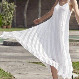 Zenara Woman White Maddy Lace Gauze Cotton Maxi Dress Size S - NWT